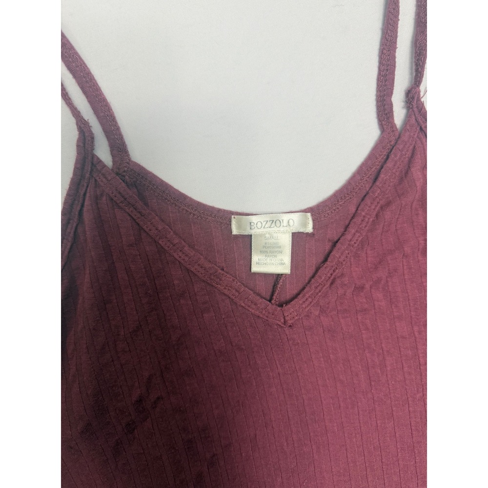 Bozzolo Ribbed Burgundy Tank Top - Picture 2 of 3